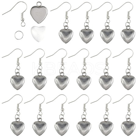 DIY Heart Dangle Earring Making Kits DIY-FS0009-18-1