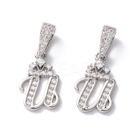 Eco-Friendly Brass Micro Pave Cubic Zirconia Pendants KK-K265-01P-U-1