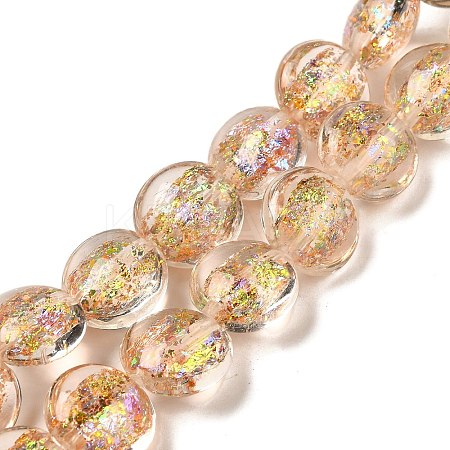 Handmade Dichroic Foil Glass Beads Strands DICH-U001-11E-1