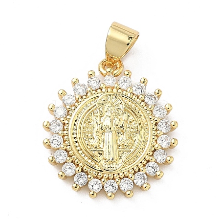 Brass Micro Pave Cubic Zirconia Pendants KK-A282-06A-G-1