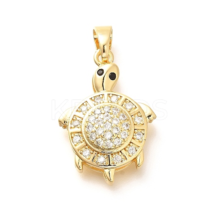 Brass Micro Pave Cubic Zirconia Pendants KK-G519-18G-01-1