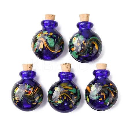 Handmade Lampwork Perfume Bottle Pendants LAMP-H072-01E-1