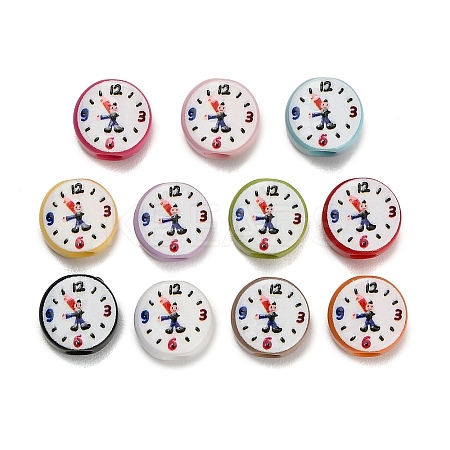 Printed Opaque Acrylic European Beads AC-CBA6BCC-06-1