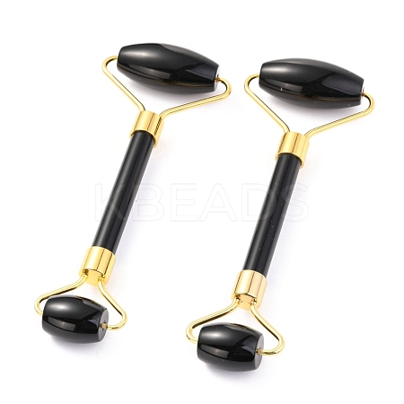 Natural Obsidian Brass Face Massager MRMJ-G009-53G-1