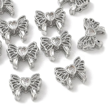 SHEGRACE Brass Pave Clear Cubic Zirconia Beads XGRQ4G557-689P-1