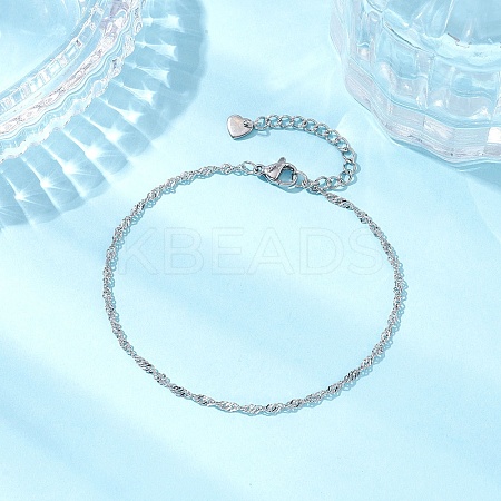 304 Stainless Steel Singapore Chains Bracelets BJEW-JB11508-1