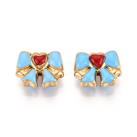 Ion Plating(IP) 304 Stainless Steel Enamel Beads STAS-N114-23H-G-1