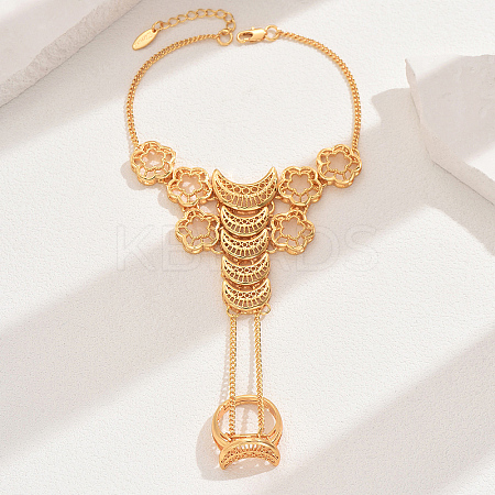 Vintage Brass Hollow Link Ring Bracelets for Women VR5801-3-1