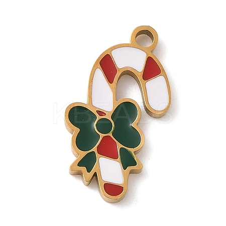 Christmas Themes 304 Stainless Steel Enamel Pendants LS-STAS-K312-04J-G-1
