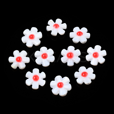 Natural Freshwater Shell Enamel Beads SHEL-N003-27C-1
