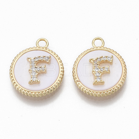 Brass Micro Pave Cubic Zirconia Pendants KK-T062-04F-NF-1