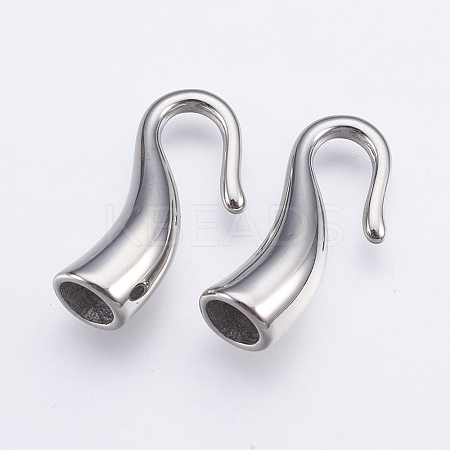 Tarnish Resistant 304 Stainless Steel Hook
 Clasps X-STAS-E428-01P-1