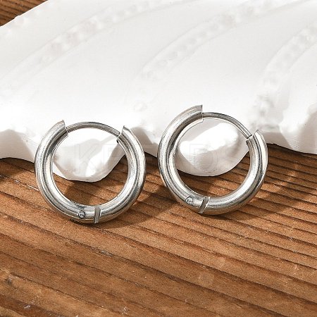 Tarnish Resistant 202 Stainless Steel Huggie Hoop Earrings EJEW-O087-06F-P-1