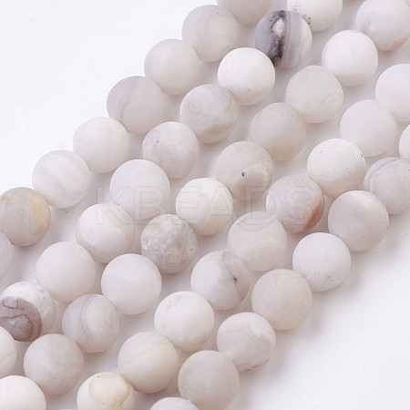 Natural White Agate Bead Strands X-G-J376-02-6mm-1