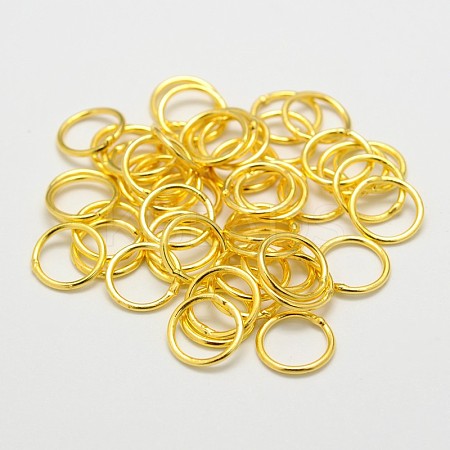 Eco-Friendly Brass Round Rings KK-M165-10mm-02G-RS-1