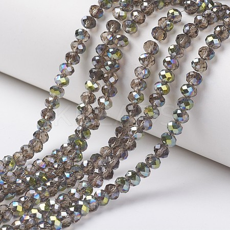 Electroplate Transparent Glass Beads Strands EGLA-A034-T3mm-S06-1