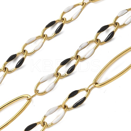 304 Stainless Steel Enamel Link Chains CHS-U003-01G-10-1