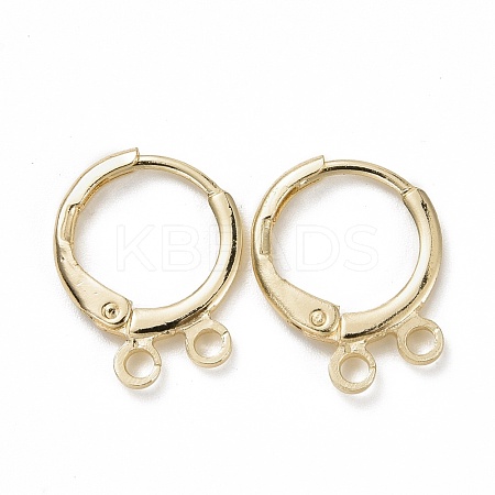 Brass Hugggie Hoop Earrings EJEW-M205-03G-1