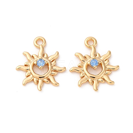 Brass Micro Pave Cubic Zirconia Pendants KK-Z112-02G-1