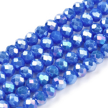 Electroplate Glass Beads Strands EGLA-A034-P2mm-B21-1
