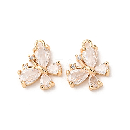 Brass with Cubic Zirconia Pendants ZIRC-L105-07G-1