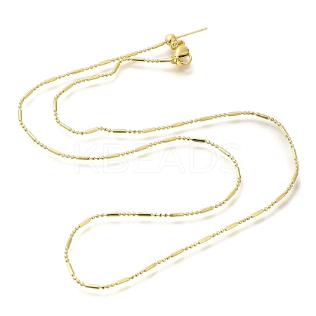 Rack Plating Brass Column & Ball Link Chain Necklaces MAK-L042-06G-1