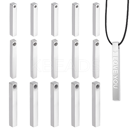 15Pcs 3 Styles 304 Stainless Steel Polished Pendant FIND-PH0020-86-1