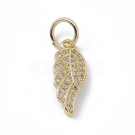 Rack Plating Brass Micro Pave Cubic Zirconia Pendants KK-G451-06G-1
