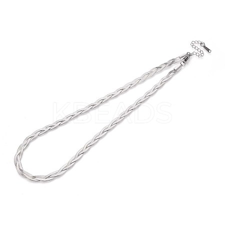 5MM 304 Stainless Steel Braided Herringbone Chain Necklaces NJEW-N058-04P-1
