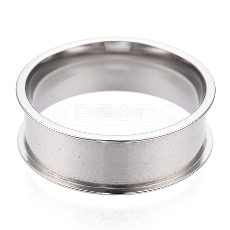201 Stainless Steel Grooved Finger Ring Settings STAS-WH0047-8mm-26S-1