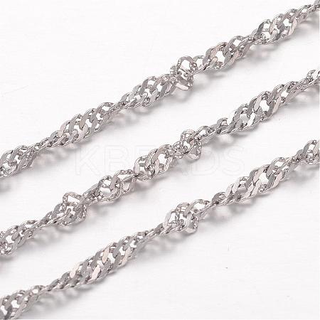 304 Stainless Steel Singapore Chains CHS-K004-14P-0.4mm-1