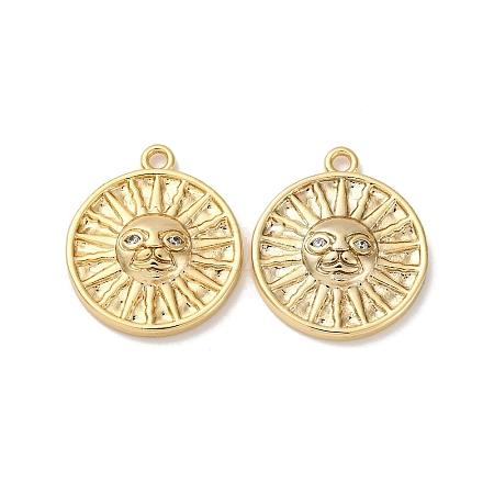 Brass Micro Pave Cubic Zirconia Pendants KK-D388-10G-1