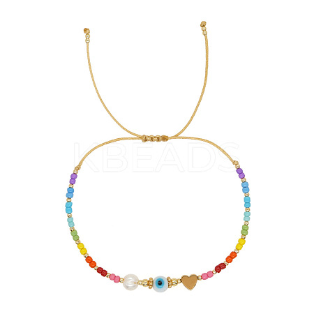 Bohemian Style Heart Shaped Braided Bracelets MB7258-1