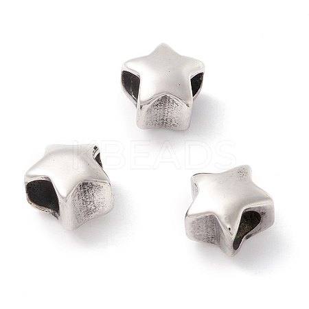 304 Stainless Steel European Beads STAS-M298-08AS-1