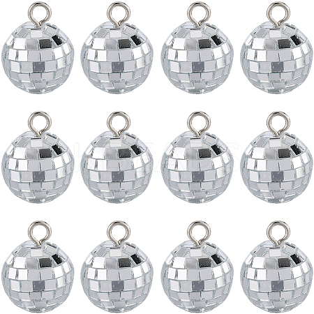 24Pcs Mirror Ball Reflective Ball Pendants AJEW-SC0002-62-1