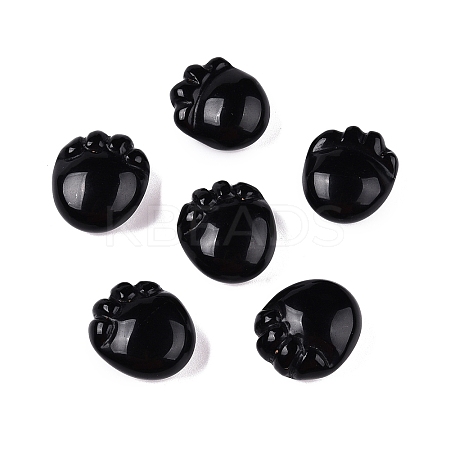 Natural Obsidian Footprint Figurines DJEW-N003-02A-1