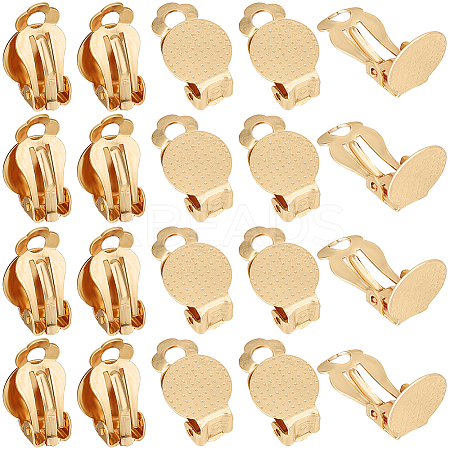 40Pcs 304 Stainless Steel Clip-on Earring Findings STAS-SC0008-39G-1