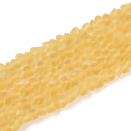 Frosted Transparent Glass Beads Strands GLAA-N016-4mm-23-1