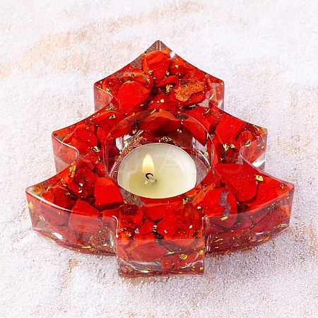 Natural Red Jasper & Resin Candle Holder Molds DJEW-H012-03B-1