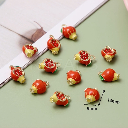 Alloy Enamel PendantsMicro Pave Red Cubic Zirconia  ENAM-P165-04I-1