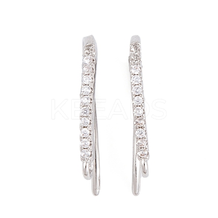 Rack Plating Brass Cubic Zirconia Earring Hooks KK-S374-05P-04-1