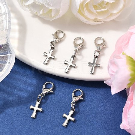Cross 304 Stainless Steel Pendant Decorations HJEW-JM03574-1