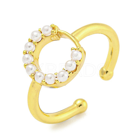 Rack Plating Brass Open Cuff Rings for Women RJEW-F162-01G-C-1