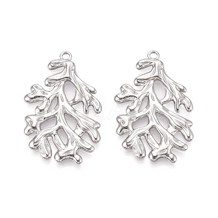 304 Stainless Steel Imitation Coral Pendants STAS-T069-41P-1