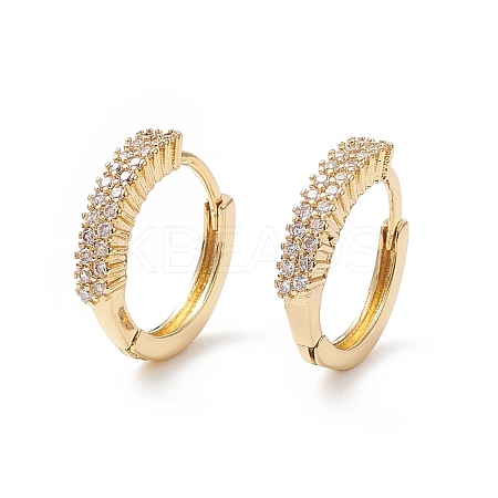 Cubic Zirconia Hoop Earrings EJEW-B014-17G-1