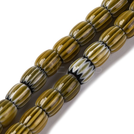 Handmade Lampwork Chevron Beads Strands LAMP-K041-01B-16-1