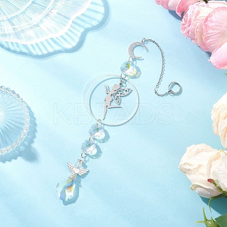 Alloy & Brass Fairy Hanging Suncatchers HJEW-JM04247-1