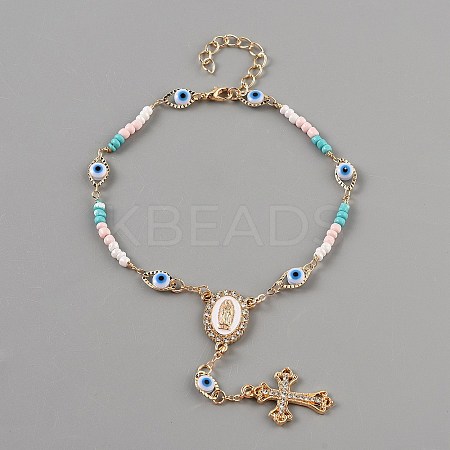 Alloy Evil Eye Link Bracelets BJEW-WH0817-002G-03-1