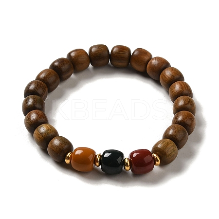 Wood Bead Bracelets BJEW-B080-27A-1