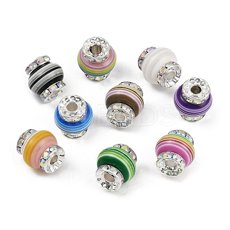 Rondelle Strip Plastic European Beads KK-L236-02S-1